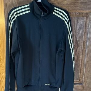 Adidas Men's Black and Cream Track Jacket